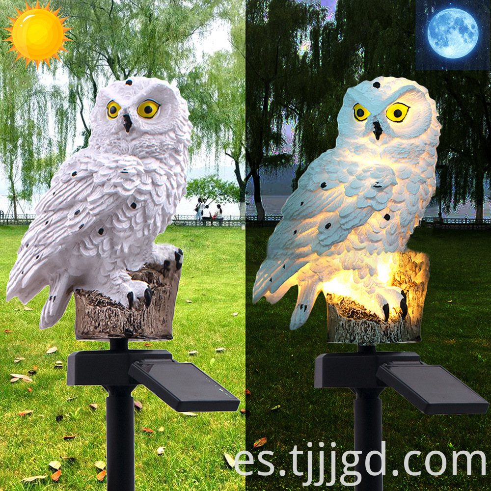 Solar Resin Owl LED Light